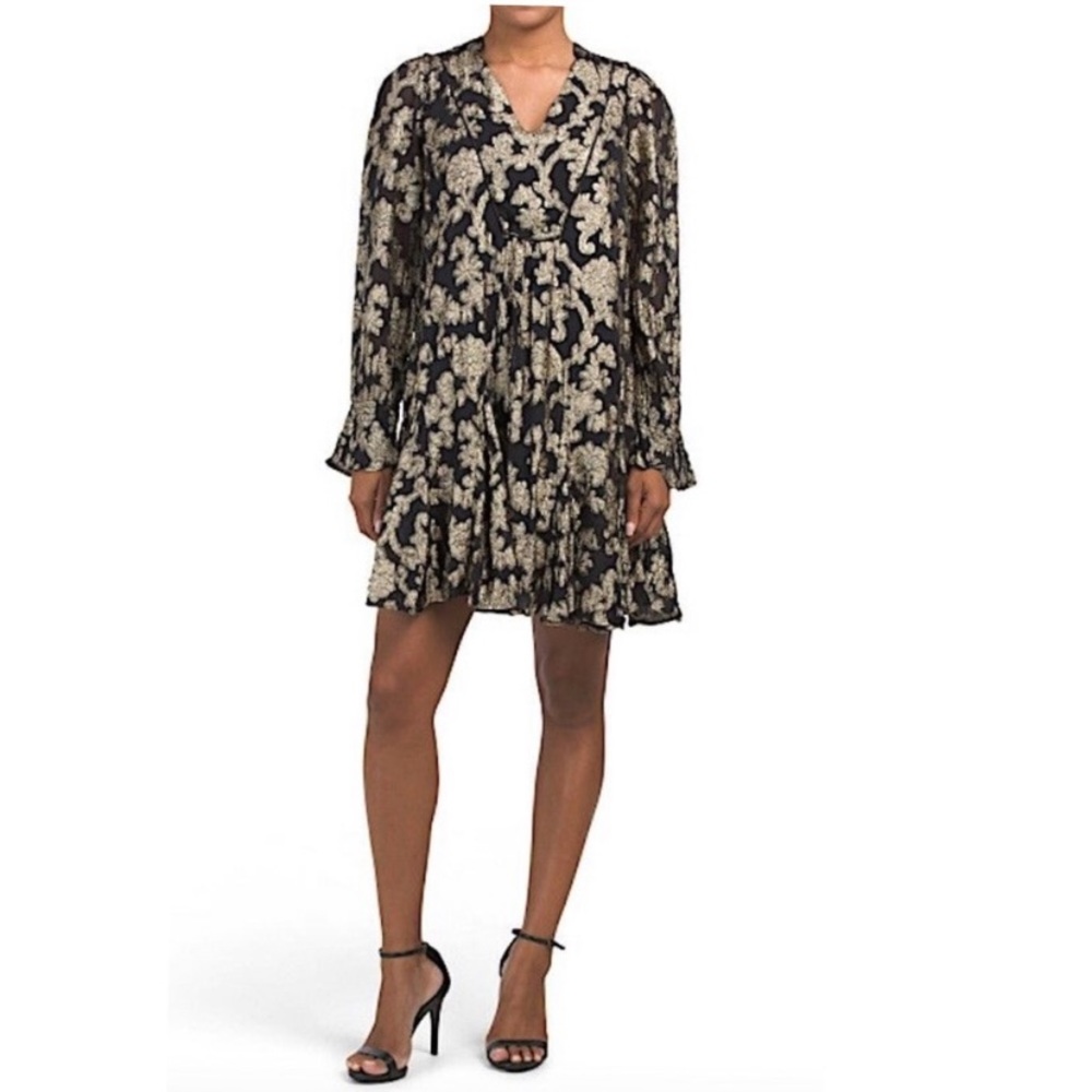 Anthropologie black / gold Dress medium